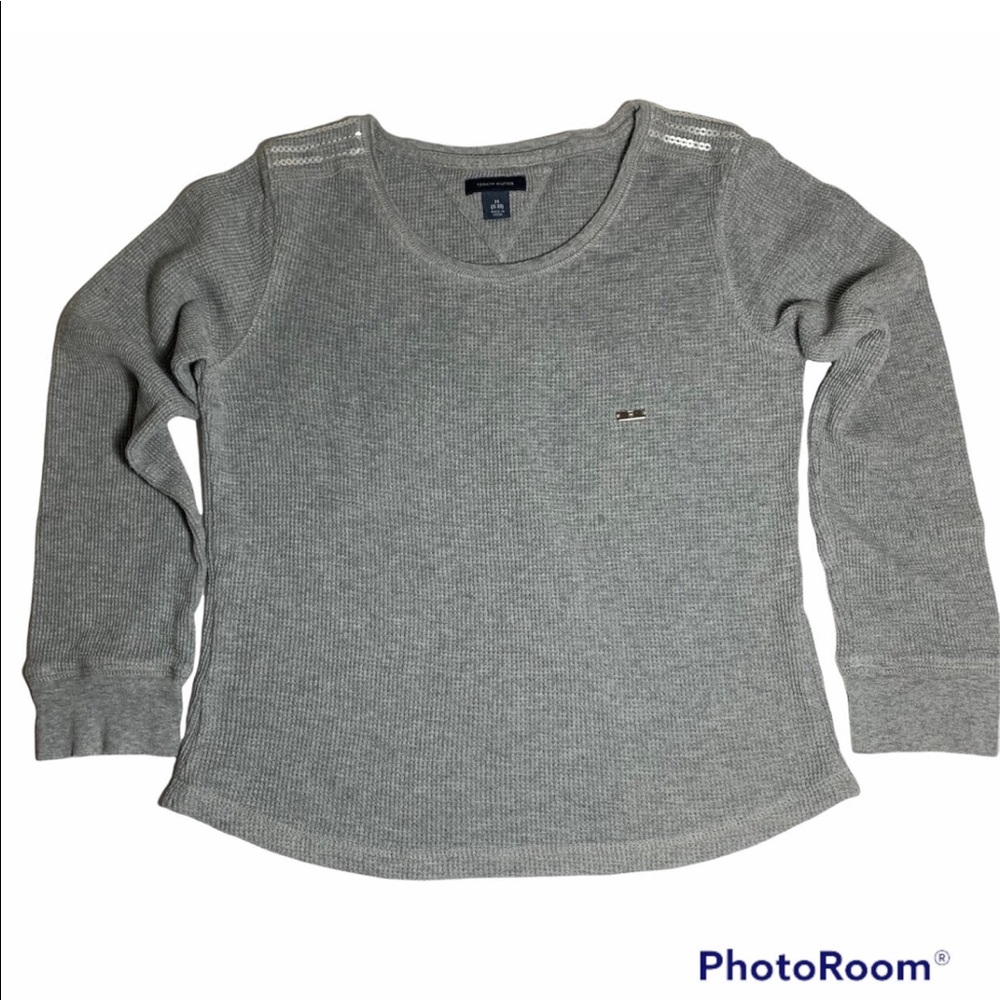 Tommy Hilfiger Gray Thermal Top With Sequins Size M(8-10)